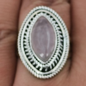 Rose <b>Quartz</b> Marquise 925 Sterling Silver Jewelry gift for her <b>Ring</b> bezel setting Handmade Rose <b>Quartz</b> Jewelry - Product Image 1