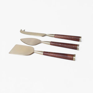 Ensemble de couverts en acier inoxydable de qualité supérieure, design moderne, manche en bois naturel, pour la maison, la cuisine et les restaurants. - Product Image 2
