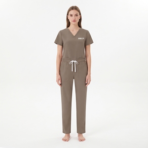 Conjunto de Uniforme Médico para Mujer Hawk Eye, Top con Cuello en V y Bolsillos, Pantalones con Cordón, Ropa de Trabajo para Hospital - Product Image 6