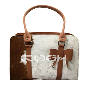 Bolso tote de cuero con pelo de vaca para mujer - Product Image 2