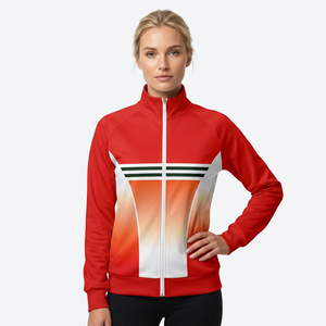 Custom Sublimation Fleece <b>Jacket</b> Zip Up Track <b>Jacket</b> Geometric Print Winter Outerwear for <b>Men</b> and Women - Product Image 3