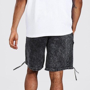 Pantalones Cortos Cargo de Mezclilla para Hombre, Estilo Casual de Verano, Cintura Media, Secado Rápido, Lavado Desgastado, Material Vaquero con Decoración de Agujeros - Product Image 4