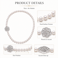Collier en perles CZ, bijoux floraux en perles, bijoux personnalisés pour boutique de cadeaux