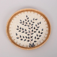 Panier de rangement en rotin du Vietnam avec incrustation de nacre, écologique, couleur personnalisable, usage polyvalent, haute qualité, marque VINACRAFT