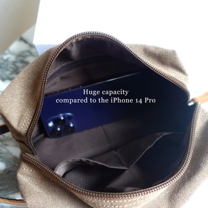 Leather Canvas Toiletry Bag Waterproof Travel Organizer Cosmetic Storage Dopp Kit Large Capacity <b>Case</b> LCTB-0047 - Product Image 5