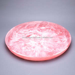 Bandeja de tocador de ensalada de resina de remolino de menta multicolor moderna hecha a mano, bandeja de servicio de cocina multicolor blanca para regalos de navidad India - Product Image 6