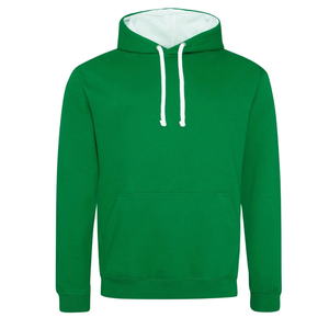 Sweat-shirt à capuche vert pour homme avec doublure blanche et cordons de serrage, coupe classique, en molleton de coton, décontracté, pour l'automne, avec poches - Product Image 2