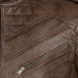 แจ็คเก็ตหนังผู้ชายพรีเมียมแบบซิป คอปกพับได้ รุ่นใหม่ล่าสุดปี 2026 ขายส่งคุณภาพสูง - Product Image 3