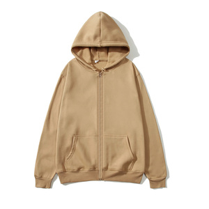 Custom Plain Men's Full Zip Fleece Sweatshirt Oversized Casual Hooded Outerwear High Quality Blank Activewear Zip <b>Jacket</b> - Product Image 4