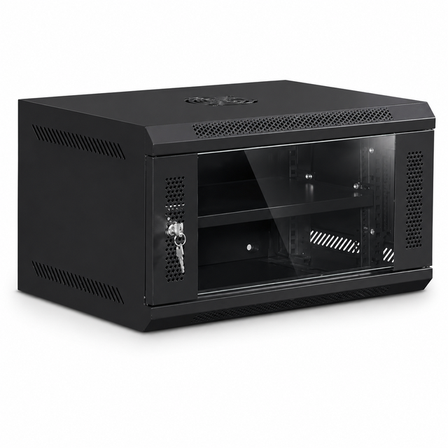 19 Inch Wall Mount Server Rack Cabinet 2U 4U 6U 9U 12U 15U 18U 22U SPCC Steel Glass Door Router Switch OEM IP20 CE Server Use