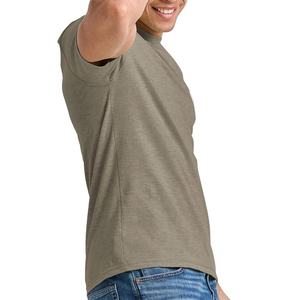 เสื้อยืดผ้าฝ้าย100% ไหล่ตกน้ำหนักเบาสีพื้นสำหรับผู้ชาย - Product Image 4