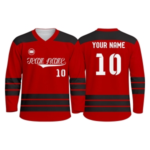 Uniforme de Hockey sobre Hielo Personalizado, Sublimado, Transpirable, Resistente, 100% Poliéster Ecológico, Cuello en V, Fabricación OEM - Product Image 1