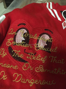 Chaqueta Varsity Unisex de Talla Grande con Cuello Alto, Bordado de Cadena Personalizado Estilo Hip Hop y Parches de Chenille, con Logotipo Frontal, Superventas - Product Image 4