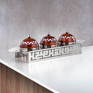 Bol de service en métal personnalisable multifonctionnel au design décoratif arabe pour la maison, l'hôtel, la table, pour servir des noix, des fruits - Product Image 4