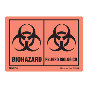 Bilingual Biohazard Labels English/Spanish Durable <b>Waterproof</b> <b>Adhesive</b> for Laboratories - Product Image 3