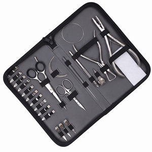 Salon <b>Hair</b> Extension Tools Set Micro Link Pliers Bead Opening Tool Loop Hook Needle Crimping Plier Sectioning <b>Clips</b> - Product Image 6