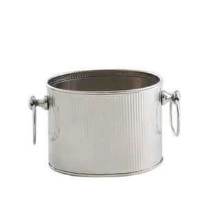 ถังน้ำแข็งอะลูมิเนียมแบบมีพื้นผิวพร้อมหูหิ้วแบบวงแหวน |   ตู้แช่ไวน์และแชมเปญ |   บาร์ โรงแรม ของตกแต่งบ้าน ของตกแต่งโต๊ะ - Product Image 1