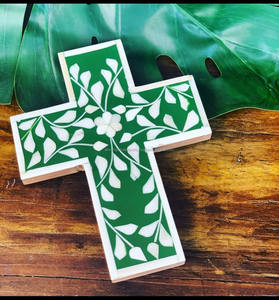 Fabriqué à la main conceptions personnalisées tenture murale croix religieuse chrétienne incrustation d'os croix décor à la maison - Product Image 2