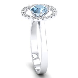 Bague en argent sterling 925 avec pierre précieuse aigue-marine de 0,84 carat, certifiée GRA, prix d'usine REYES, bijoux de fiançailles en moissanite, cadeau - Product Image 3