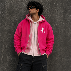 Sweat-shirts à capuche triple couche de qualité supérieure, personnalisés, à double fermeture éclair, style streetwear oversize, fournisseur en gros OEM ODM - Product Image 1