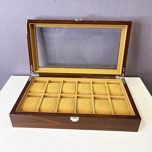 Caja de madera de lujo y hecha a mano para exhibir relojes de hombre, joyas, gafas de sol, caja de almacenamiento de relojes con tapa de acrílico. - Product Image 4