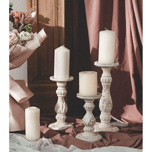 Centres de table classiques en bois de chêne blanc rustique poli, écologiques et sculptés, pour mariages, bougies pilier, cadeaux promotionnels pour salons professionnels - Product Image 5
