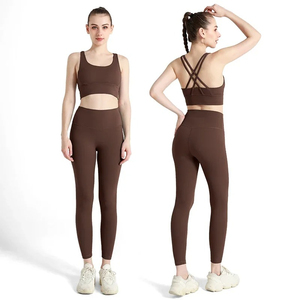 Conjunto Deportivo de 2 Piezas para Mujer, Tallas Grandes, con Estampado de Leopardo, Azul Cielo, Sin Costuras, con Cinturón de Encaje, para Yoga, con Pedrería - Product Image 5