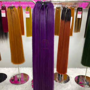 Paquetes de cabello Remy crudo de lujo de donante vietnamita Super Bone Straight Silky Smooth 100g Machine Double Weft - Product Image 5