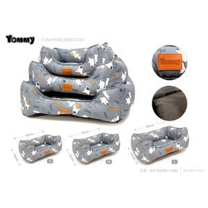 Set Cuccia per Cani Yommy Stampata con Motivo Ossa e Stelle, Cuscino Morbido per Cani Taglie S M L - Product Image 1