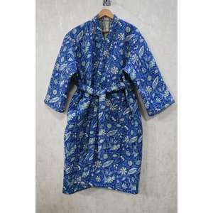 Chaqueta Acolchada de Algodón Estilo Boho Hecha a Mano, Abrigo Largo Reversible para Mujer, Bata Kantha, Ropa para Festivales - Product Image 1