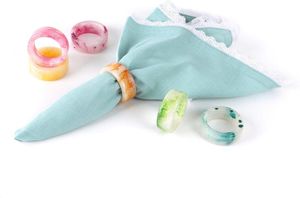 Modern Floral Resin Napkin Rings For Elegant Restaurant <b>Table</b> Arrangement And Wedding Reception Decoration Use - Product Image 6
