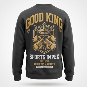 Sweat-shirt à col rond pour homme personnalisé, noir, lourd, imprimé sur le devant et le dos, en coton molletonné, streetwear, pull-over, fabricant OEM - Product Image 2