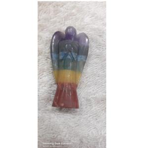 Figurine d'ange en pierres précieuses naturelles à sept chakras, best-seller, pour le Reiki et la décoration spirituelle, disponible au prix export. - Product Image 1