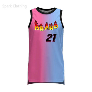 Nouveau maillot de basket personnalisé pour homme, sans manches, imprimé par sublimation, dégradé de couleurs, respirant, en polyester, débardeur unisexe pour adulte - Product Image 4