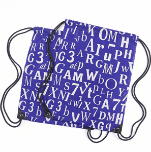 OEM Drawstring Backpack Letter Pattern 100% <b>Canvas</b> Gym Wear <b>Bag</b> Sports Wear Double Stringer Drawstring <b>Bags</b> Unisex - Product Image 6