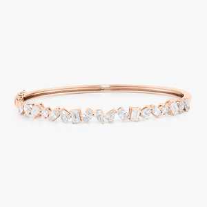 Custom Multi Shape Lab Grown Diamond <b>Cuff</b> Bangle <b>Bracelets</b> Minimalist Modern Luxury Everyday Wear Jewelry IGI 14K 18K Solid Gold - Product Image 5