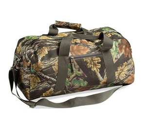 Woodland Leaf Camouflage Sports Duffel Bag Heavy Duty Hunting Travel Gear Bag with Adjustable Strap Front Pocket travel <b>backpack</b> - Product Image 1