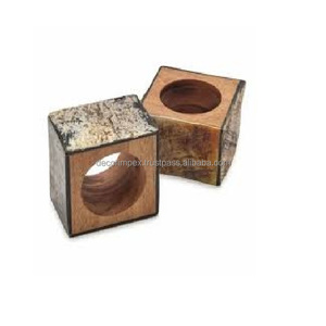 Design moderne Rond de serviette en bois Rond de serviette de fête de mariage Décoration de table Rond de serviette design en métal fait à la main - Product Image 1