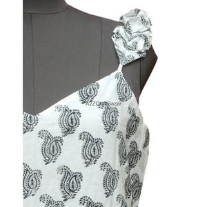 Casual V-neck Sleeveless Midi <b>Dress</b> With Paisley Print <b>Elastic</b> Waist Loose Fit Cotton Cotton Fabric Summer <b>Dress</b> - Product Image 4