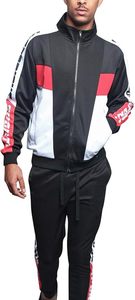 Men's Color block Stripe Tracksuits <b>Sets</b> - Product Image 2