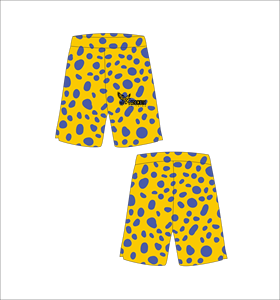 Ferocious Clothing Short de bain pour homme jaune à pois bleus, taille mi-haute, élastique, séchage rapide, décontracté - Product Image 1