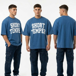 Men's Oversize Printed T-Shirts Casual 100% Cotton Baggy O-<b>Neck</b> Tee Loose Fit Heavyweight 320GSM Streetwear Summer <b>Tshirts</b> Men - Product Image 5
