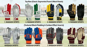 Gants de frappe de cricket renforcés et cousus, en cuir PU rembourré à doigts entiers, antidérapants, pour l'entraînement - Product Image 6