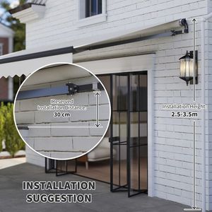 Tenda Laterale Estensibile Retrattile in Lega di Alluminio con Finitura Rivestita in PVC Max. Lampione LED da 6m di Larghezza per Uso Residenziale con Illuminazione a LED - Product Image 5
