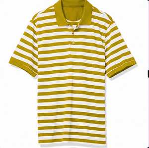 Chemise décontractée pour homme, personnalisée, jaune moutarde et blanc uni, style vintage, respirante, en toile polyester/coton, à manches courtes, tricotée, OEM - Product Image 1