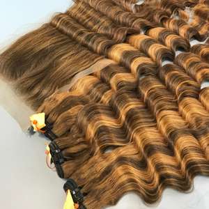Piano Deep Wave Bundles Extensions de Cheveux Bruts Cheveux Vietnamiens Pour Faire Une Perruque Génie Trame Vierge Bundles Cheveux Bruts Vietnamiens - Product Image 2