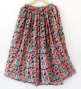 Coton indien toutes les conceptions jupe longue à volants jupe longue en coton meilleur cadeau pour les filles à la main femmes mode jupe coton - Product Image 5