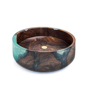 Elegante Tazón de Madera de Acacia y Resina Epoxi Hecho a Mano, Estilo Lujoso para Servir Frutas y Bocadillos, Mejora la Estética de la Mesa, Suministro Mundial - Product Image 1