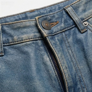 Jupe mini en jean taille haute pour femme avec poches, style décontracté crayon, bleu délavé, toutes saisons - Product Image 4