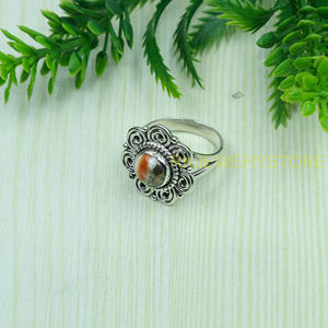 Natural Orange Spiny Oyster Turquoise <b>Ring</b> 925 Sterling <b>Silver</b> Handmade Boho Vintage <b>Statement</b> Flower <b>Ring</b> for Women Christmas - Product Image 2